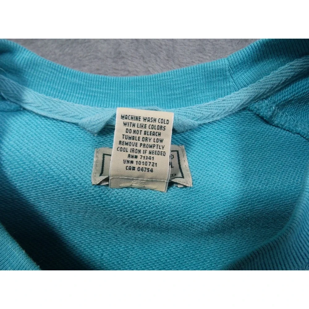 LL Bean‎ Sweatshirt Mens Size Medium Blue Lakewashed Cotton Crewneck Pocket